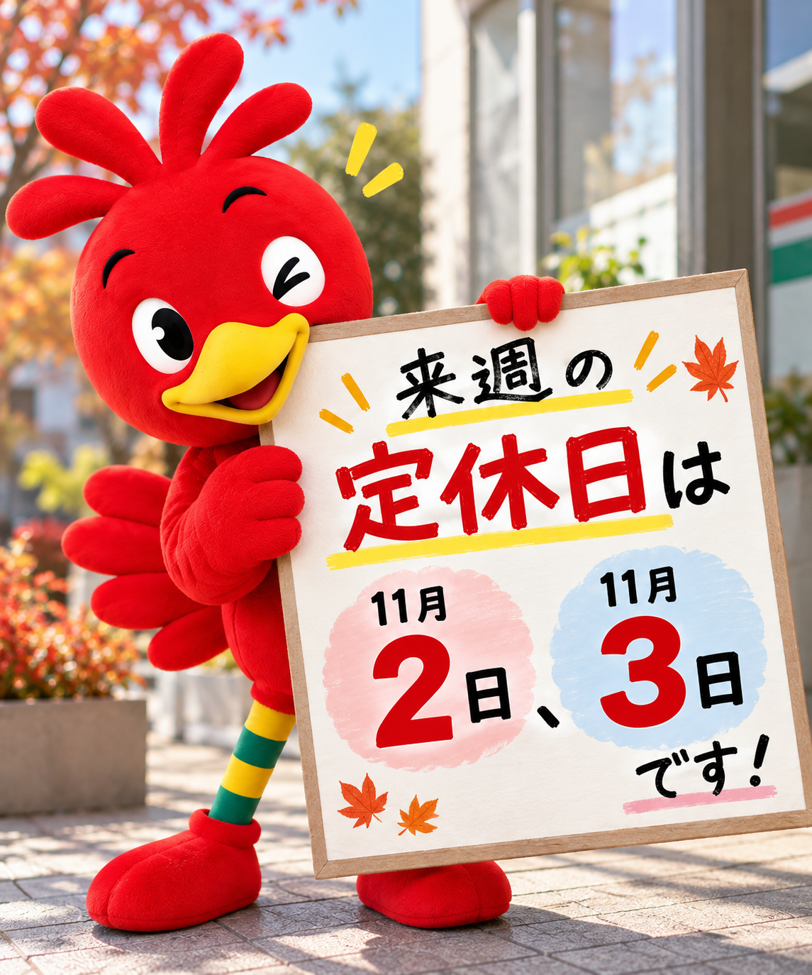 ☆来週の定休日のお知らせ☆